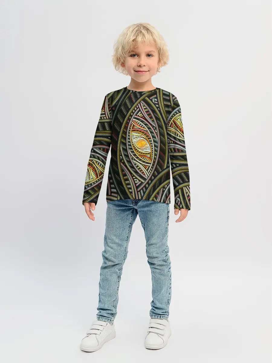 Детский лонгслив / Абстракция глаз узор линии