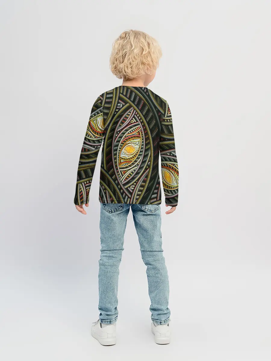 Детский лонгслив / Абстракция глаз узор линии