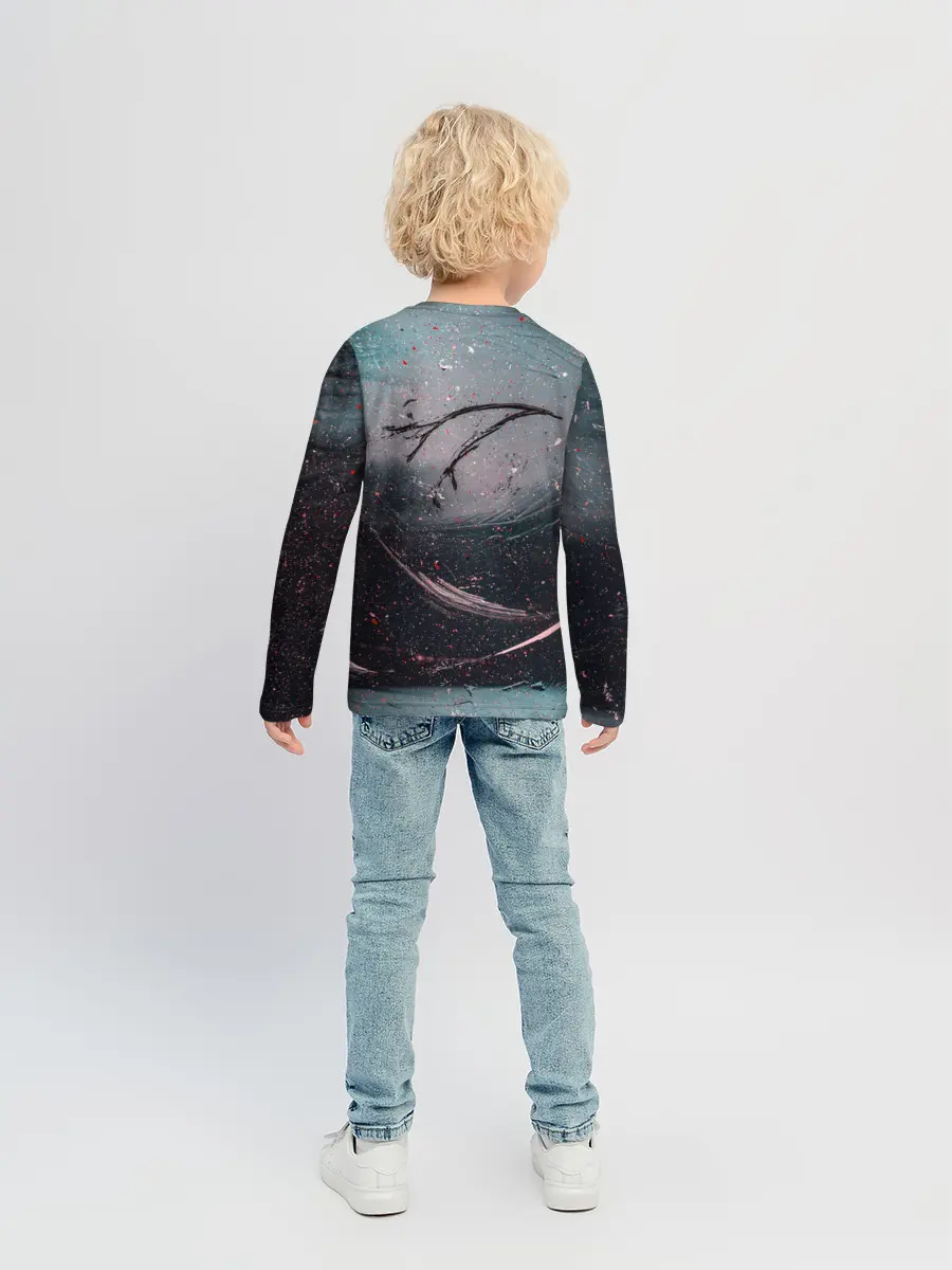 Детский лонгслив / Абстракция краска разводы кап