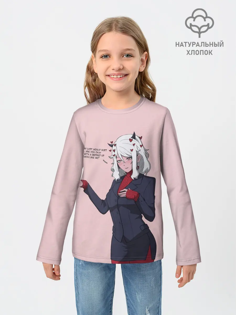 Детский лонгслив / Malina текст Helltaker