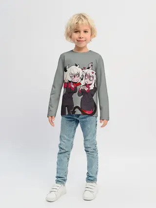 Детский лонгслив / Здрада разговаривает Helltaker