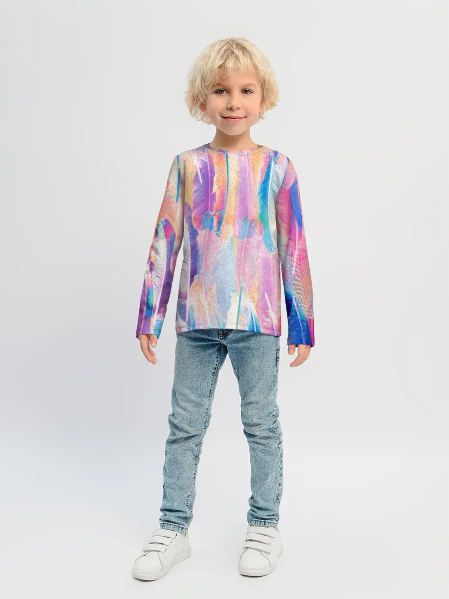 Детский лонгслив / ПЕРЬЯ