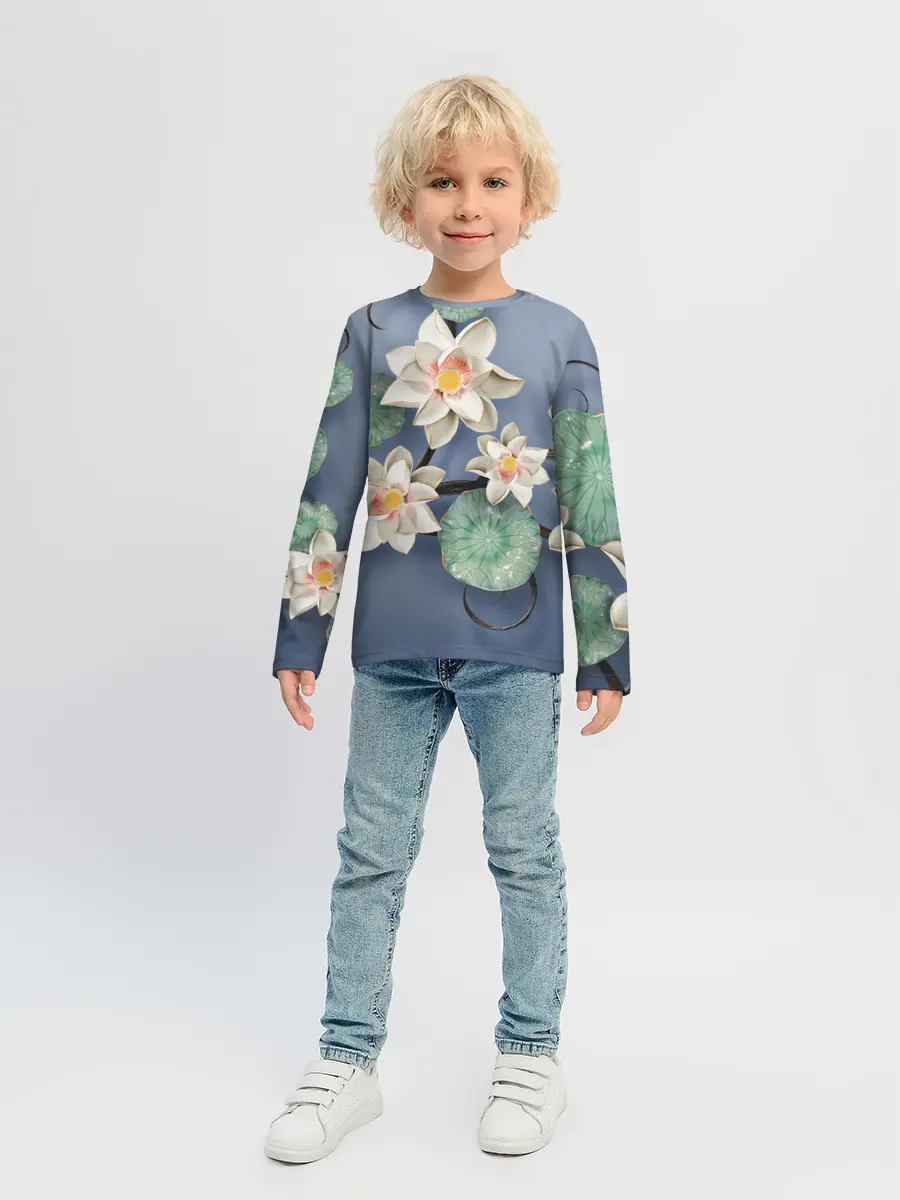 Детский лонгслив / 3D стеклянные цветы