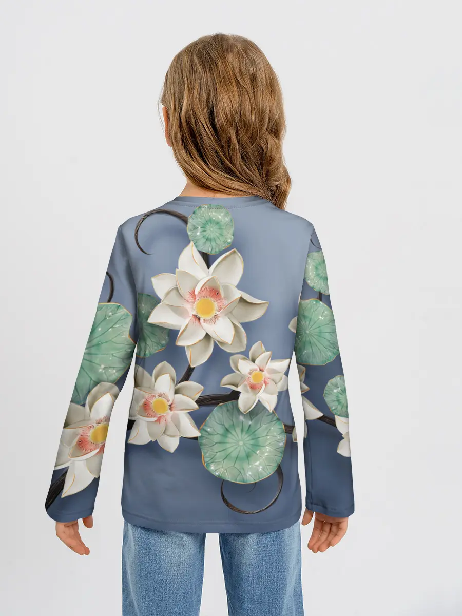 Детский лонгслив / 3D стеклянные цветы