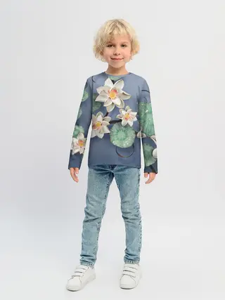 Детский лонгслив / 3D стеклянные цветы