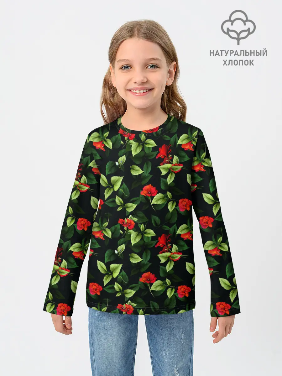 Детский лонгслив / Цветочный сад