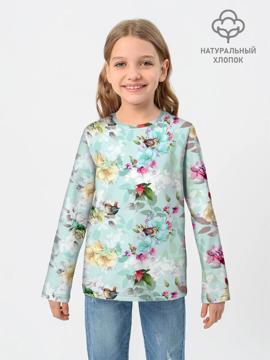 Детский лонгслив / Весенние цветы