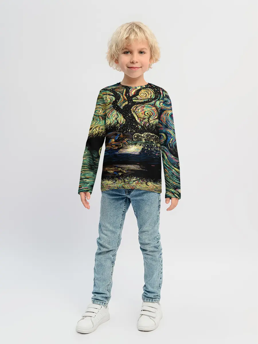 Детский лонгслив / НОЧЬ В ЛЕСУ