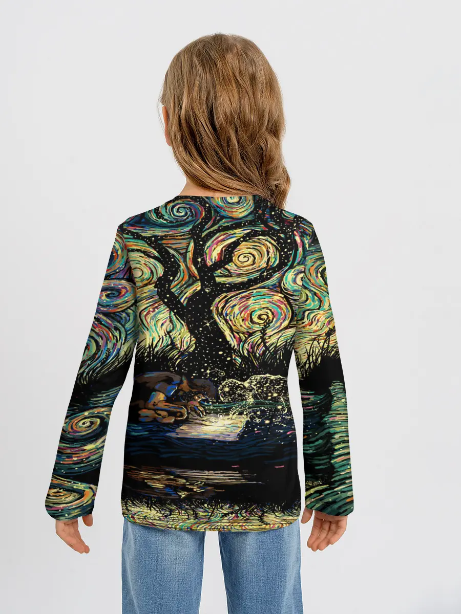 Детский лонгслив / НОЧЬ В ЛЕСУ