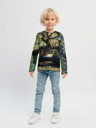 Детский лонгслив / НОЧЬ В ЛЕСУ