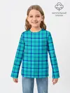 Детский лонгслив / Голубая клеточка