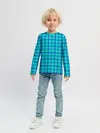 Детский лонгслив / Голубая клеточка