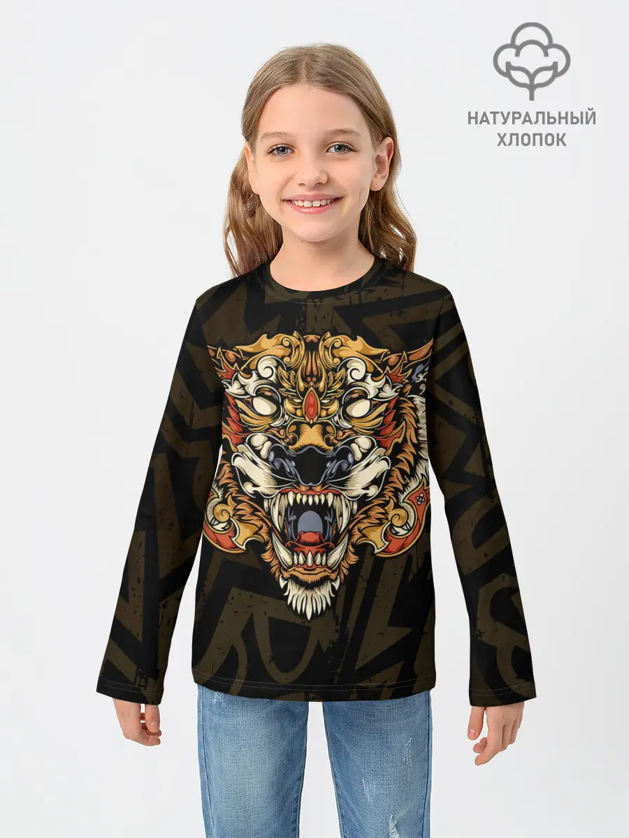 Детский лонгслив / Тигровый стимпанк