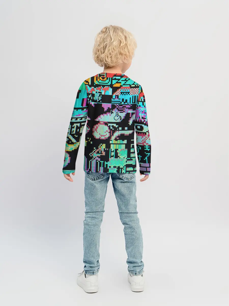 Детский лонгслив / ГЛИТЧ / GLITCH ЗАСТАВКА