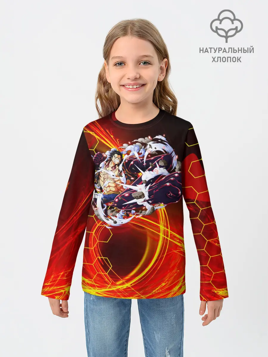 Детский лонгслив / Ван Пис | Луффи 4 гир