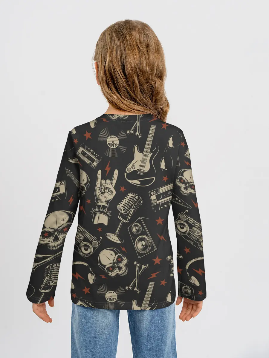 Детский лонгслив / Spotify Рок Черепа