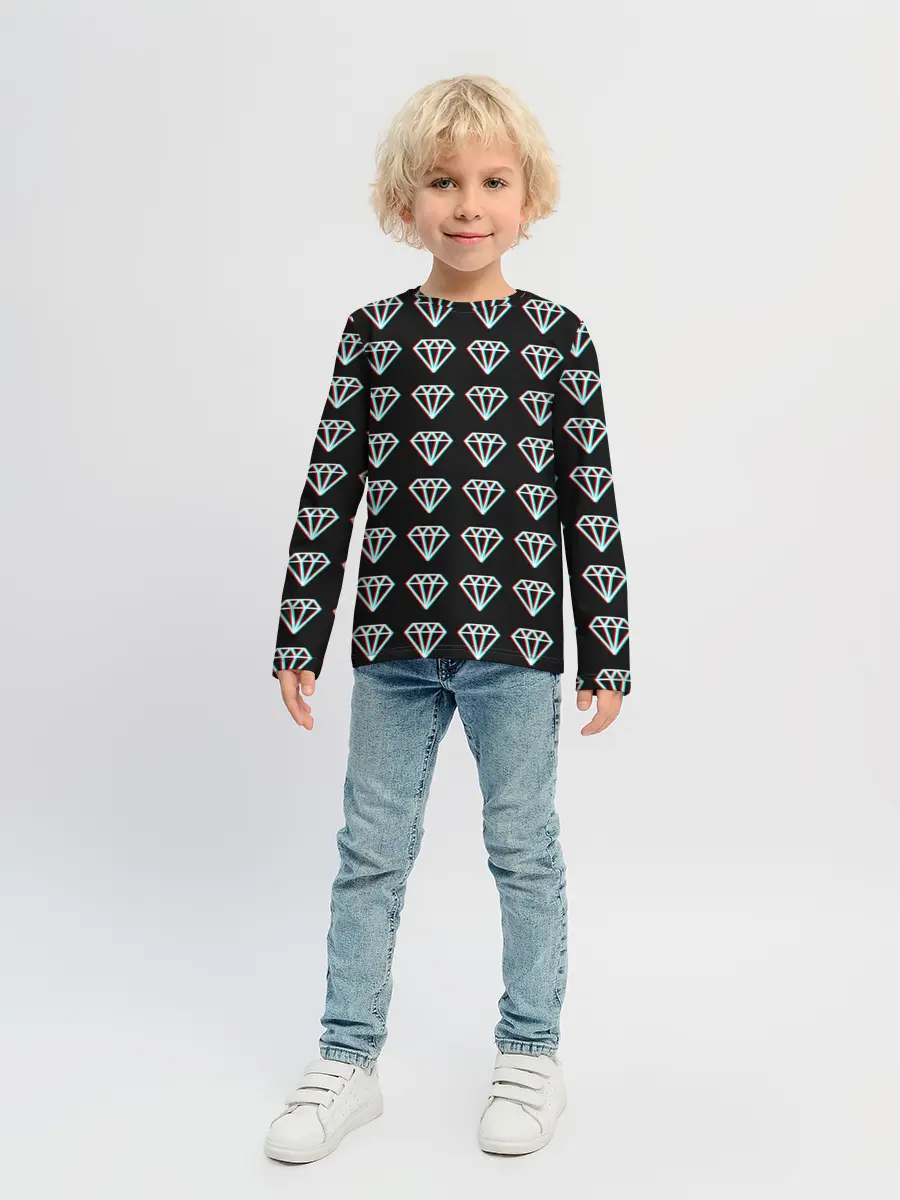 Детский лонгслив / Diamonds Glitch