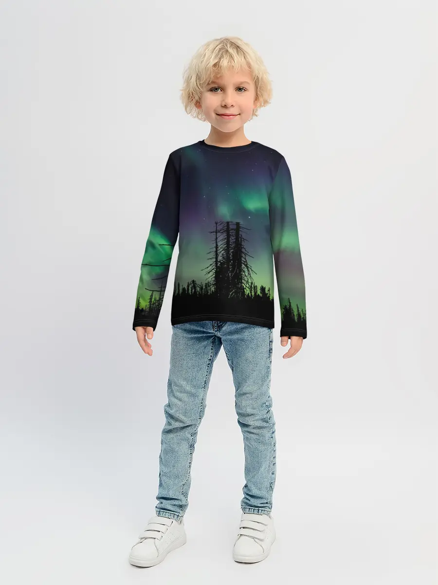 Детский лонгслив / Северное сияние