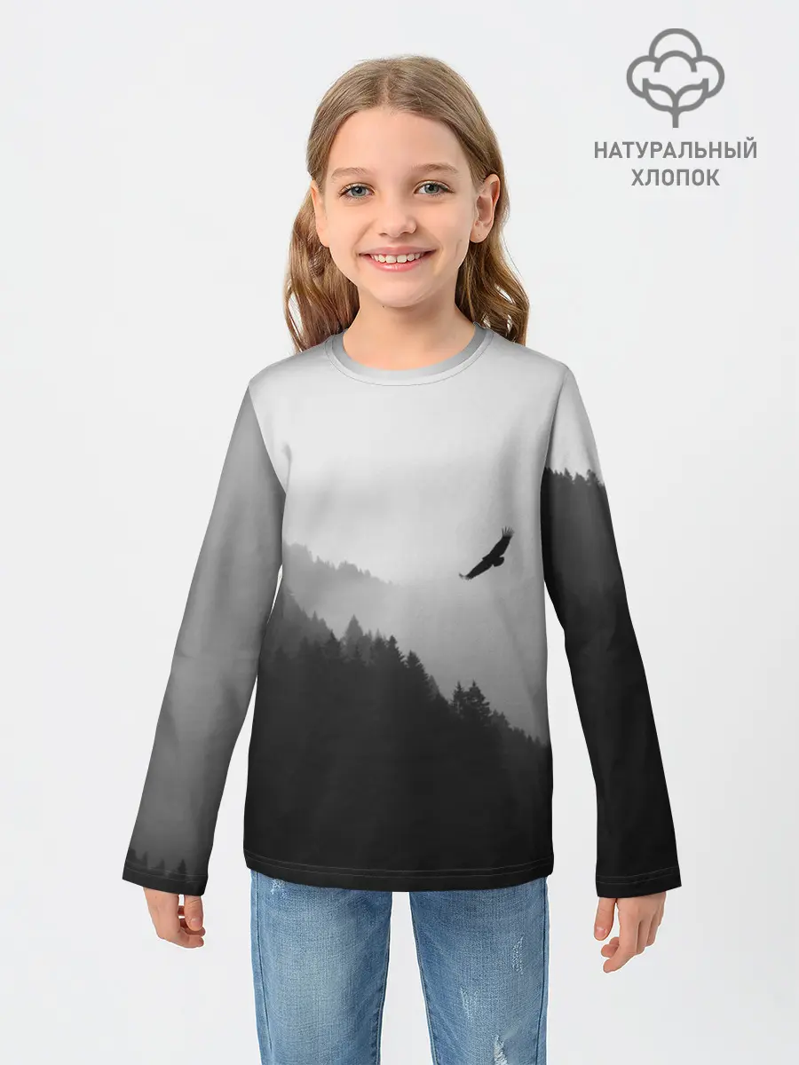 Детский лонгслив / ОРЁЛ НАД ЛЕСОМ
