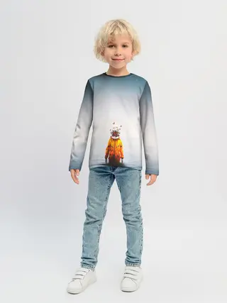 Детский лонгслив / КОСМОНАВТ В МОРЕ