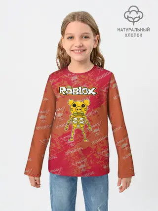 Детский лонгслив / Свинка Пигги из Roblox