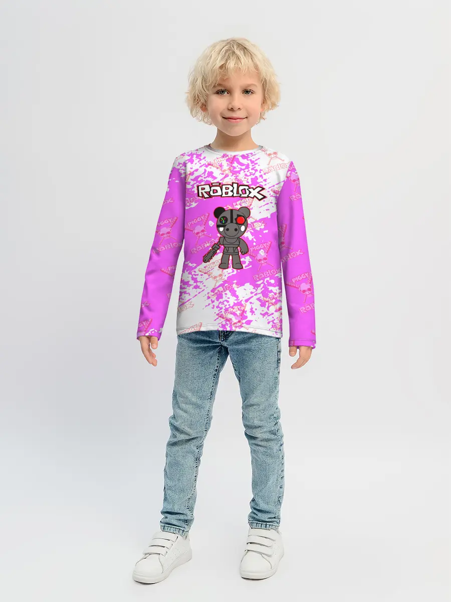 Детский лонгслив / Свинка Пигги из Roblox