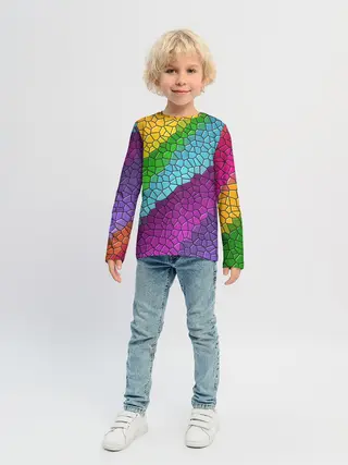 Детский лонгслив / Яркая мозаика