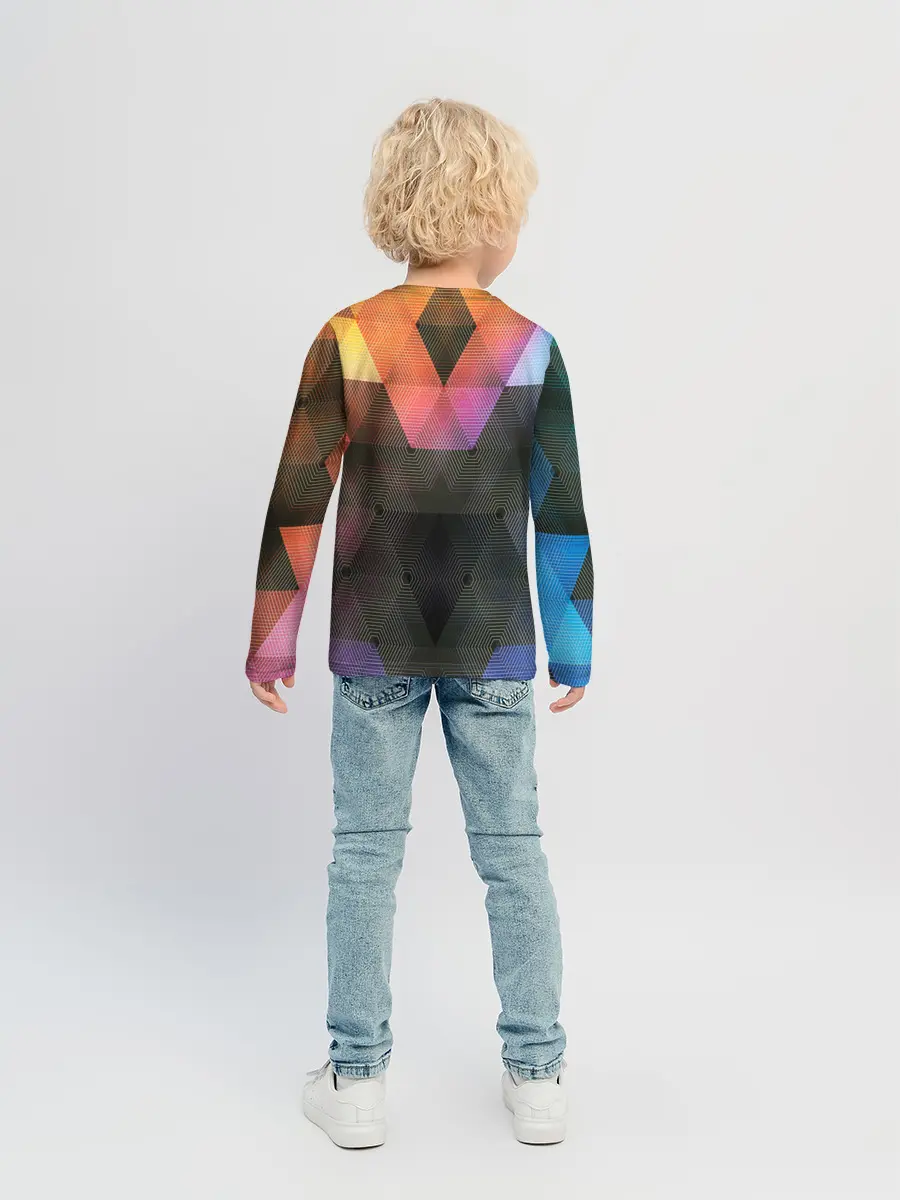 Детский лонгслив / ТРЕУГОЛЬНИКИ АБСТРАКЦИЯ УЗОРЫ