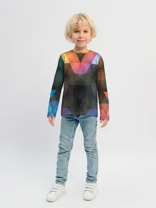 Детский лонгслив / ТРЕУГОЛЬНИКИ АБСТРАКЦИЯ УЗОРЫ
