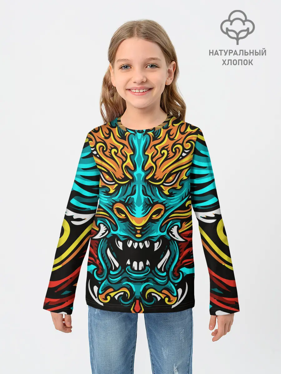Детский лонгслив / Дракон Японии