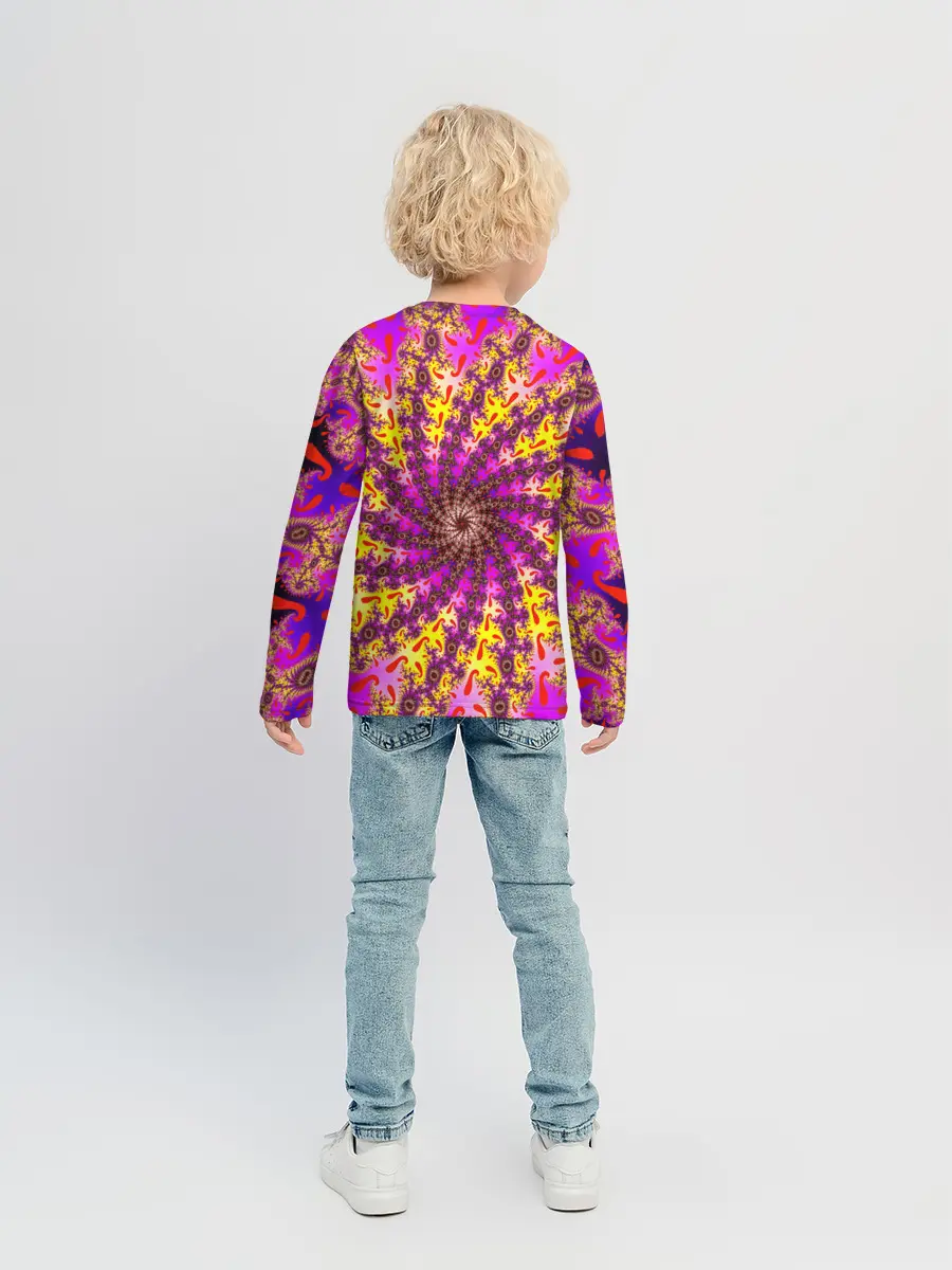 Детский лонгслив / НЕОНОВЫЙ РОЗОВЫЙ ФРАКТАЛ
