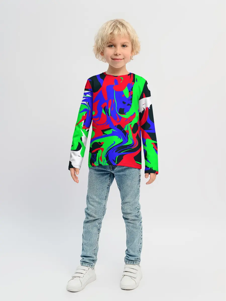 Детский лонгслив / Абстрактные краски