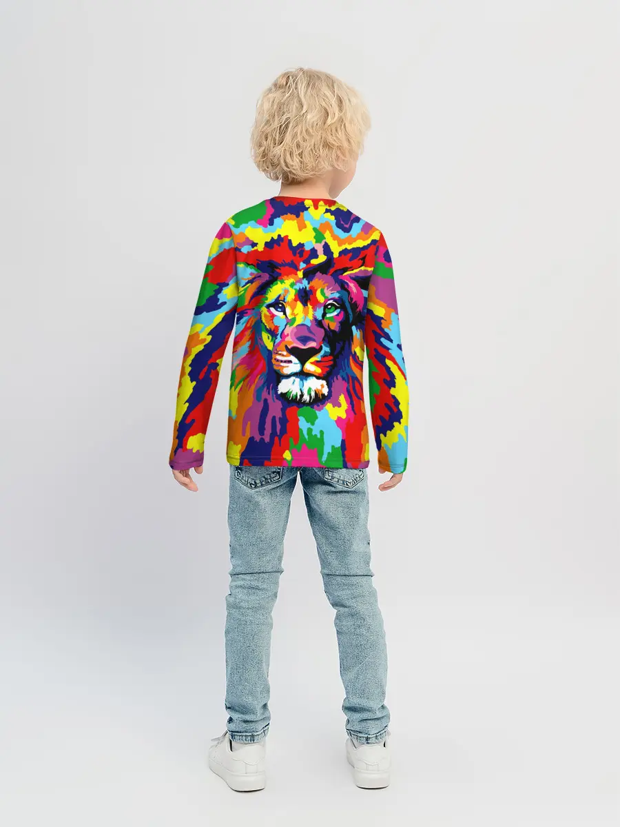 Детский лонгслив / Лев Artistic Art