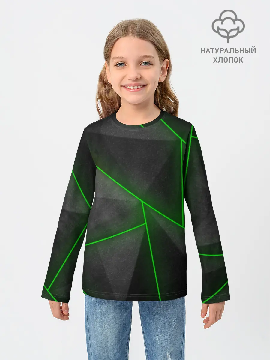 Детский лонгслив / Неоновые линии