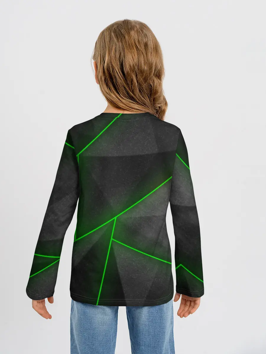 Детский лонгслив / Неоновые линии