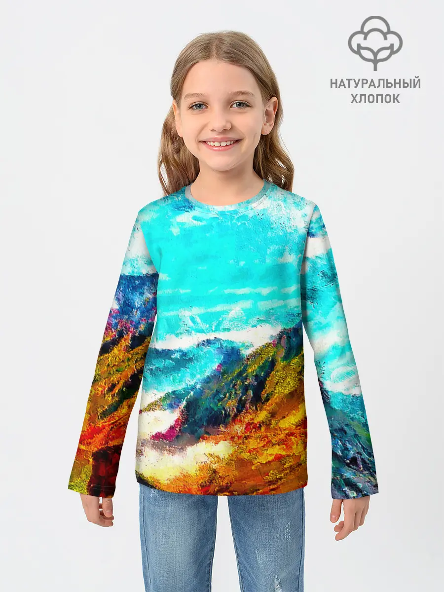 Детский лонгслив / Японские горы
