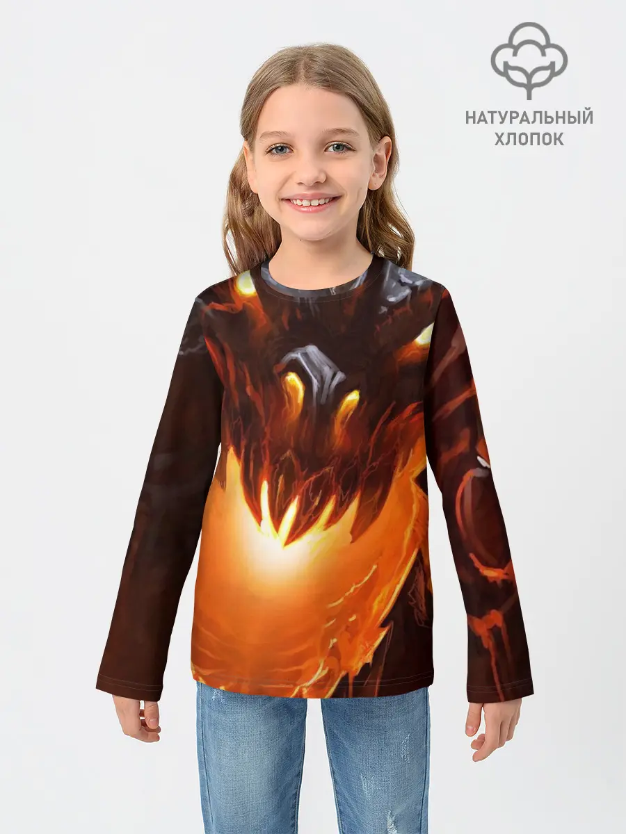 Детский лонгслив / Дракон Лавы