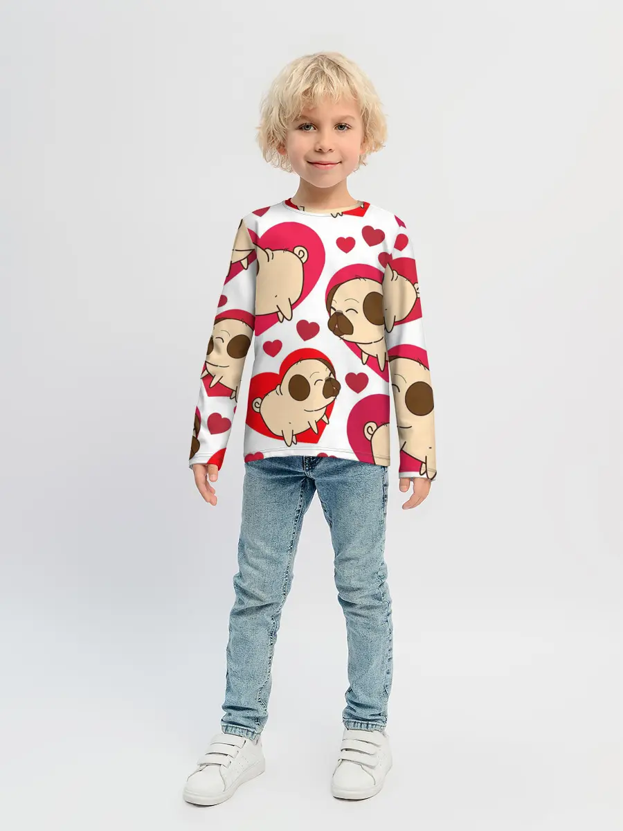 Детский лонгслив / Мопсики