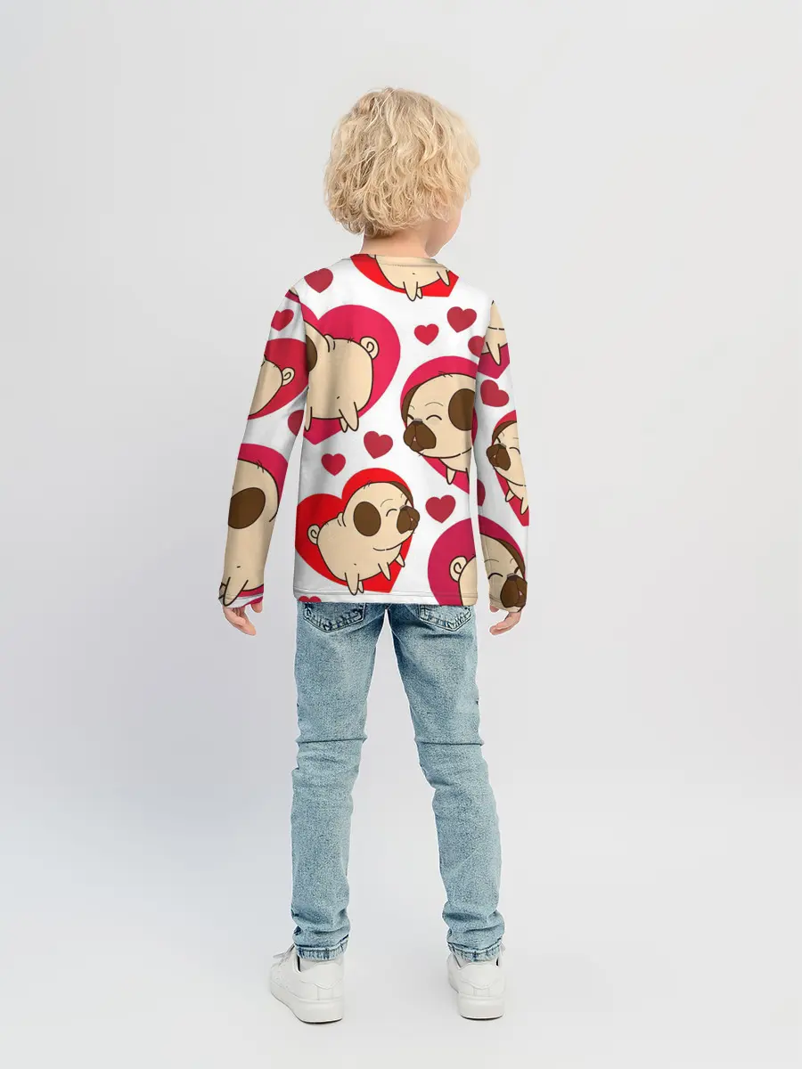 Детский лонгслив / Мопсики