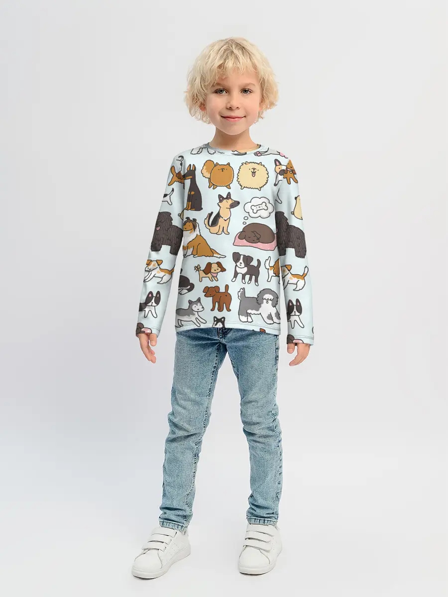 Детский лонгслив / Собаки