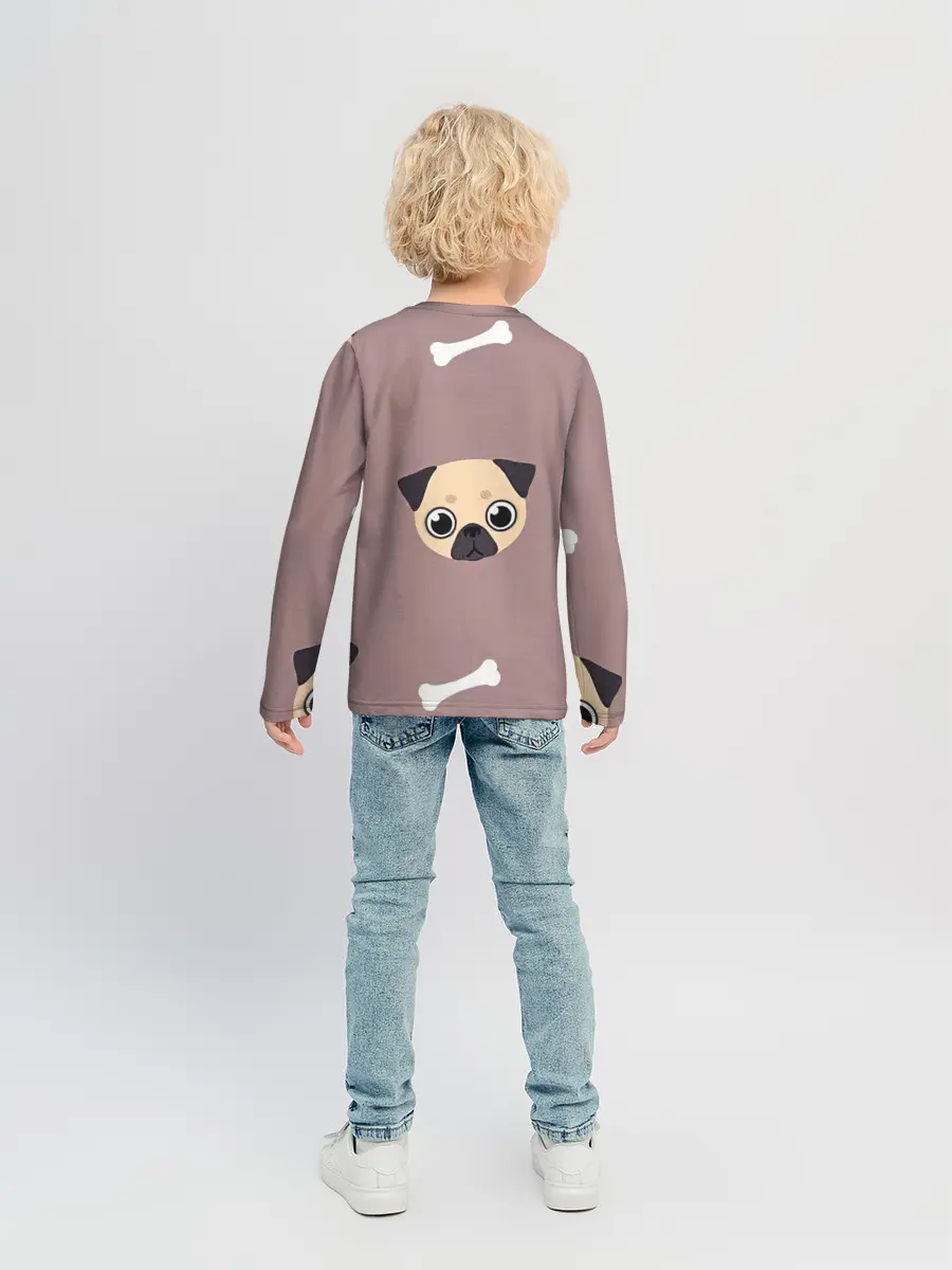Детский лонгслив / Мопсины мордашки