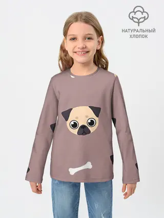 Детский лонгслив / Мопсины мордашки
