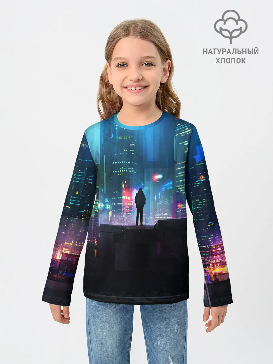Детский лонгслив / CITY NEON