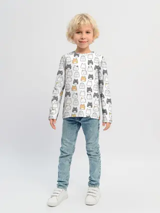 Детский лонгслив / Толстые котики