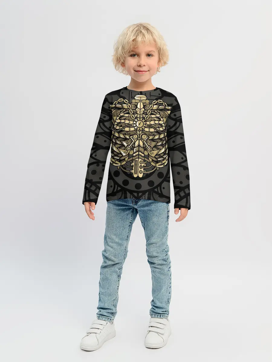 Детский лонгслив / Стимпанк Скелет