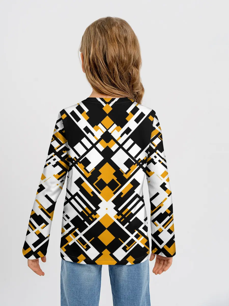 Детский лонгслив / КИБЕРПАНК,ФАНТАСТИКА,ГЕОМЕТРИЯ