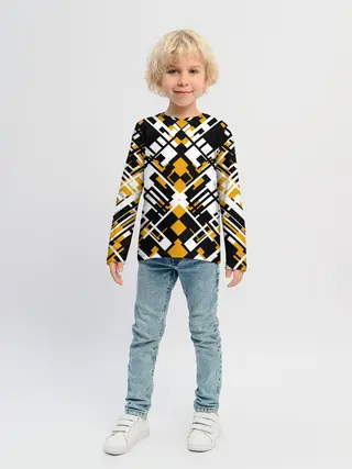 Детский лонгслив / КИБЕРПАНК,ФАНТАСТИКА,ГЕОМЕТРИЯ