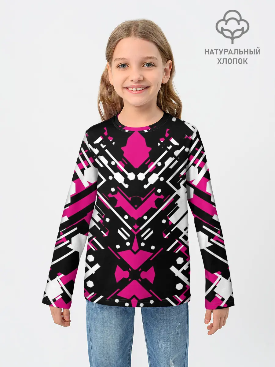 Детский лонгслив / КИБЕРПАНК,ФАНТАСТИКА,КРАСНЫЙ