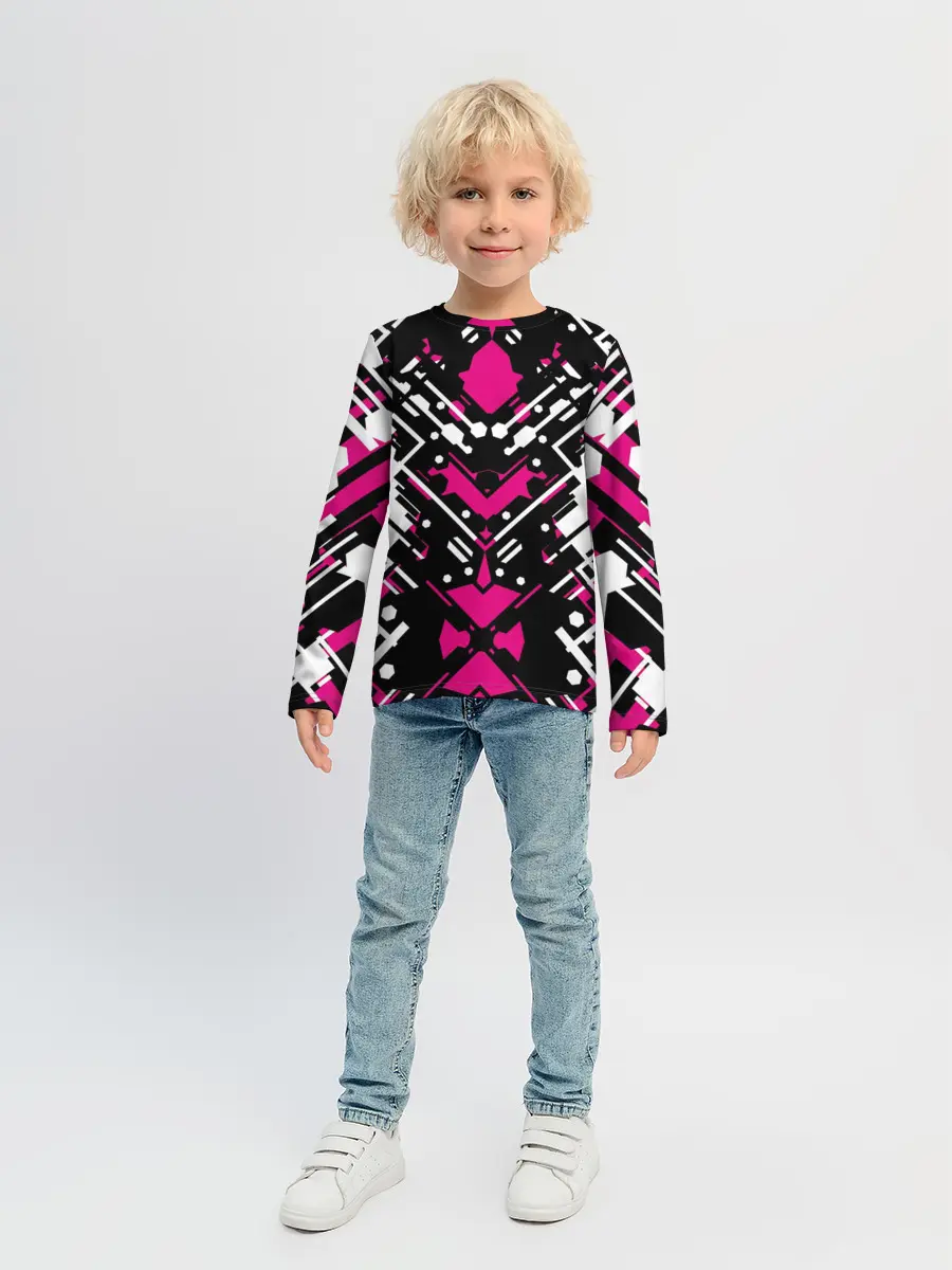 Детский лонгслив / КИБЕРПАНК,ФАНТАСТИКА,КРАСНЫЙ