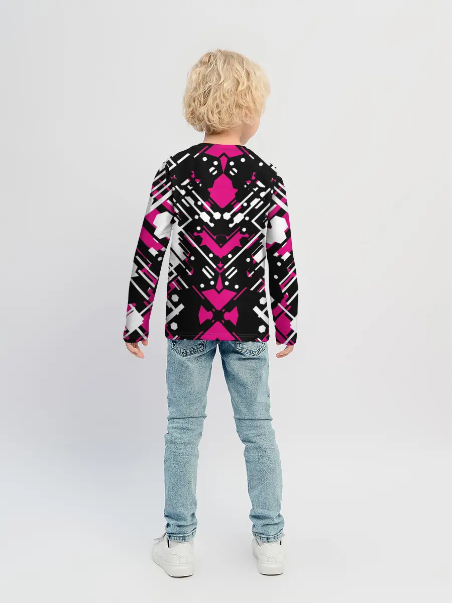 Детский лонгслив / КИБЕРПАНК,ФАНТАСТИКА,КРАСНЫЙ